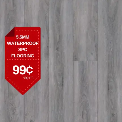 Austin 5.5mm waterproof SPC flooring promotional graphic at 99 cents per sq. ft.