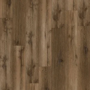 Boston 7mm waterproof SPC vinyl plank flooring in dark rustic brown wood look
