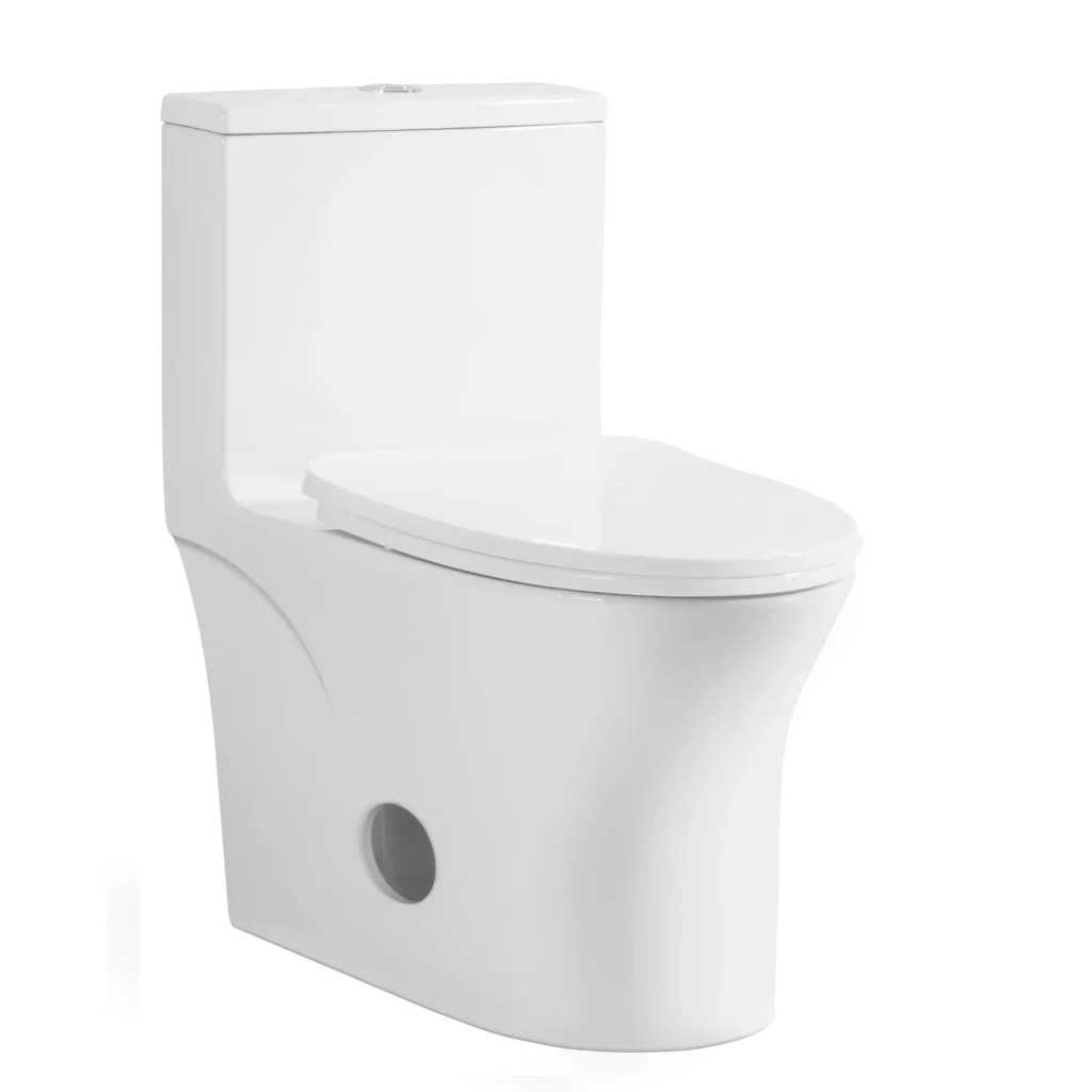 C-07-T-6639 white one-piece toilet with elongated bowl and top flush button