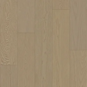 14mm Red Oak engineered wood flooring in a light taupe beige tone with fine oak texture