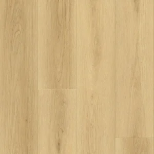 Denton 6.5mm waterproof SPC vinyl plank flooring in light golden oak wood look