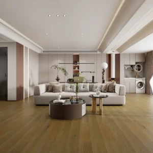 14mm European oak engineered wood flooring in a modern living room