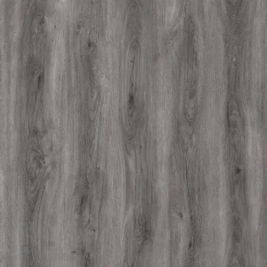 Milan waterproof SPC vinyl plank flooring in charcoal gray wood look
