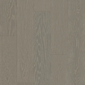 14mm Red Oak engineered wood flooring in a muted warm gray taupe tone with linear oak grain