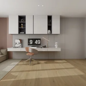 14mm European oak engineered wood flooring in a home office interior