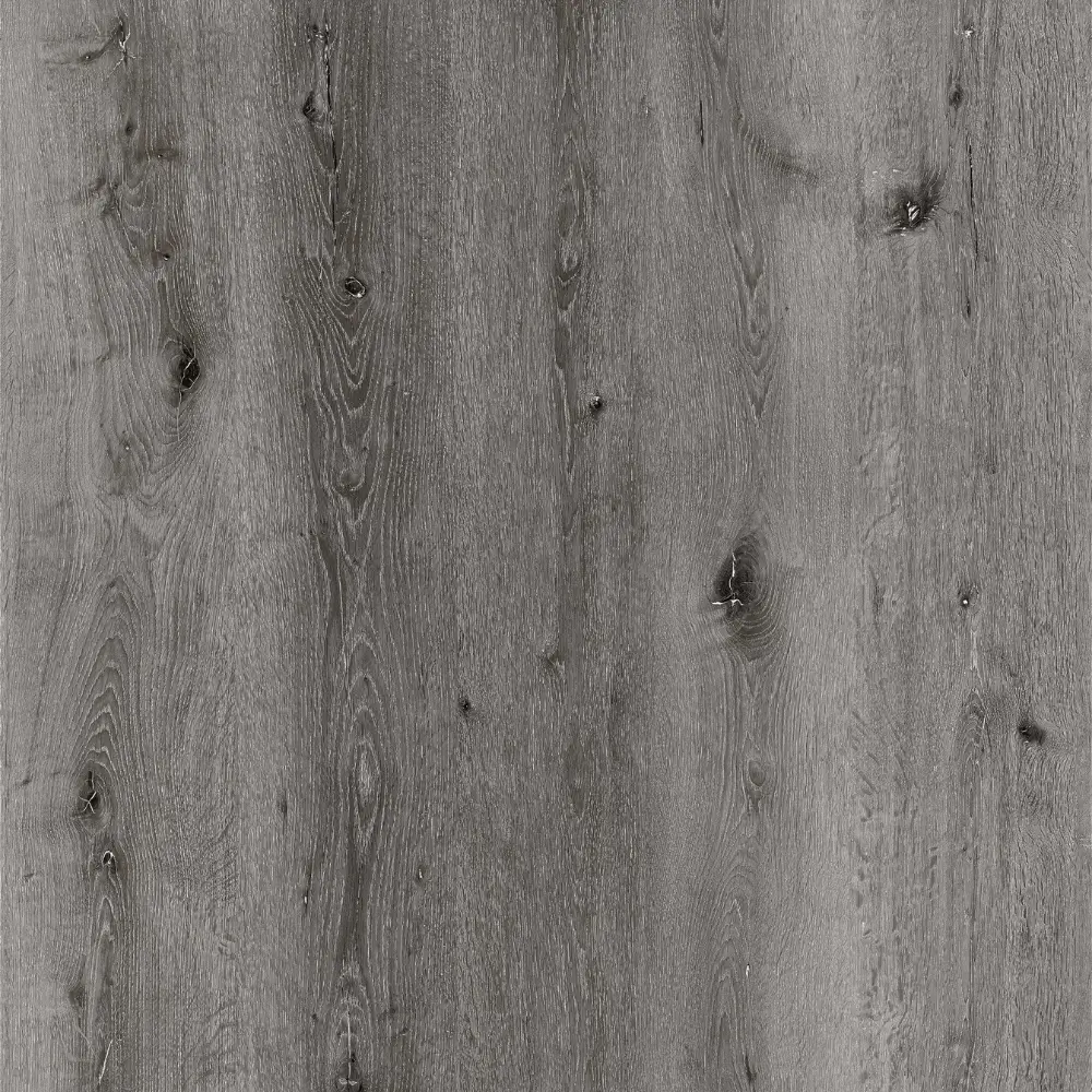 Orlando 7mm waterproof SPC vinyl plank flooring in deep charcoal gray wood look