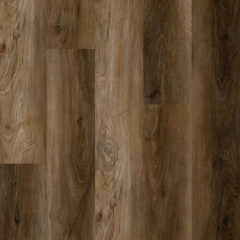 Plano 6.5mm waterproof SPC vinyl plank flooring in mixed brown oak wood look