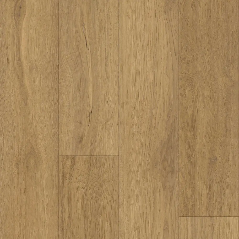 Round Rock 6.5mm waterproof SPC vinyl plank flooring in warm honey oak wood look