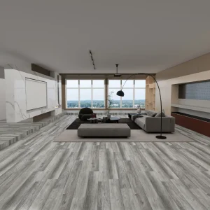 Seattle 7mm SPC vinyl plank flooring installed in a spacious modern living room
