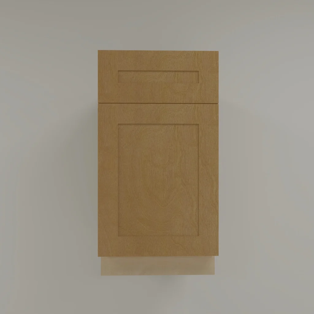 Shaker Birch single-door base cabinet with top drawer in B09, B12, B15, B18 and B21 sizes