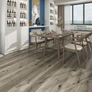 TORK SPC vinyl plank flooring installed in a bright dining room