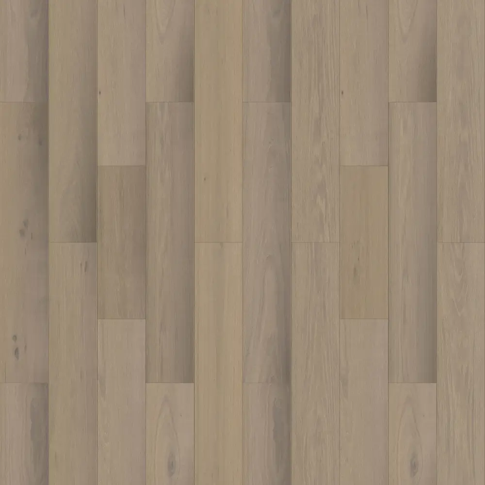 Whispering White 14mm European oak engineered wood flooring in a light neutral tone