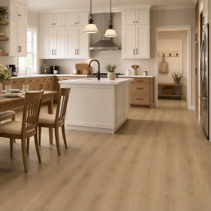Alpine 7mm SPC flooring installed in a kitchen and dining area
