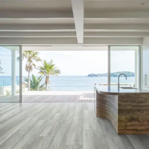Seattle 7mm SPC flooring installed in a modern coastal kitchen